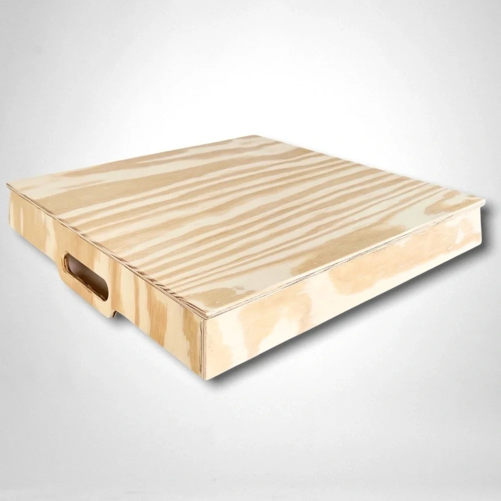 DIY Handmade Tray Pinewood Unfinished Handles Rectangular Rustic - Picture 8 of 14